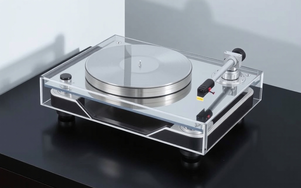 Сквозь новую прозрачную вертушку Audio-Technica видно насквозь.